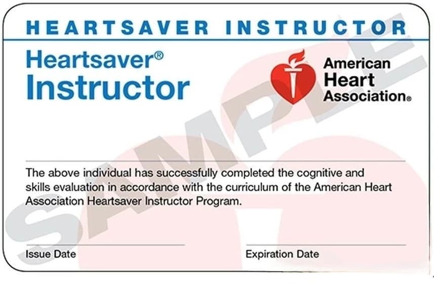 AHA导师证书样本